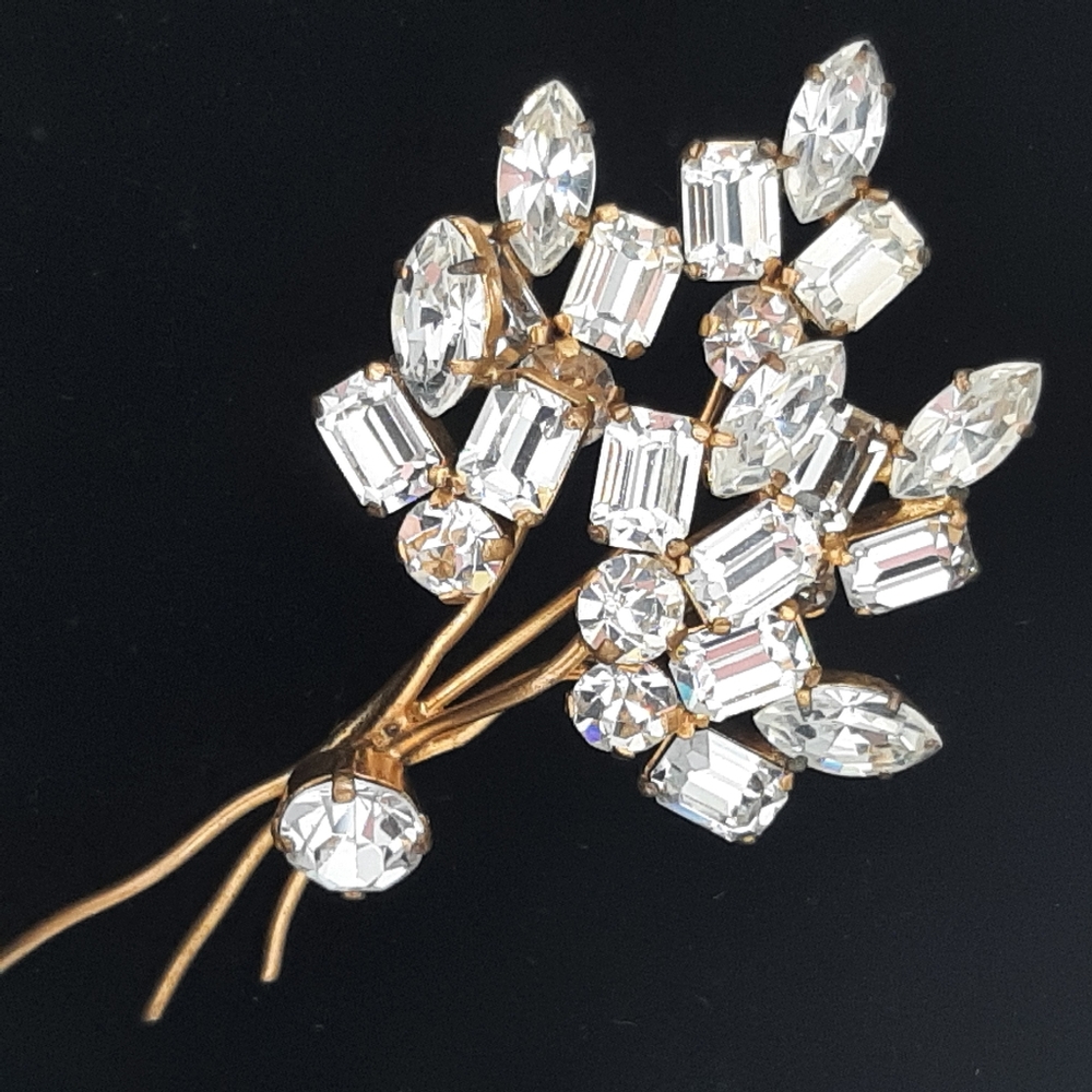 Rhinestone Bouquet  Brooch